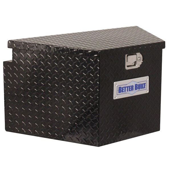 UTILITY TRAILER TONGUE TOOL BOX, BLACK, SHORT, V SHAPED